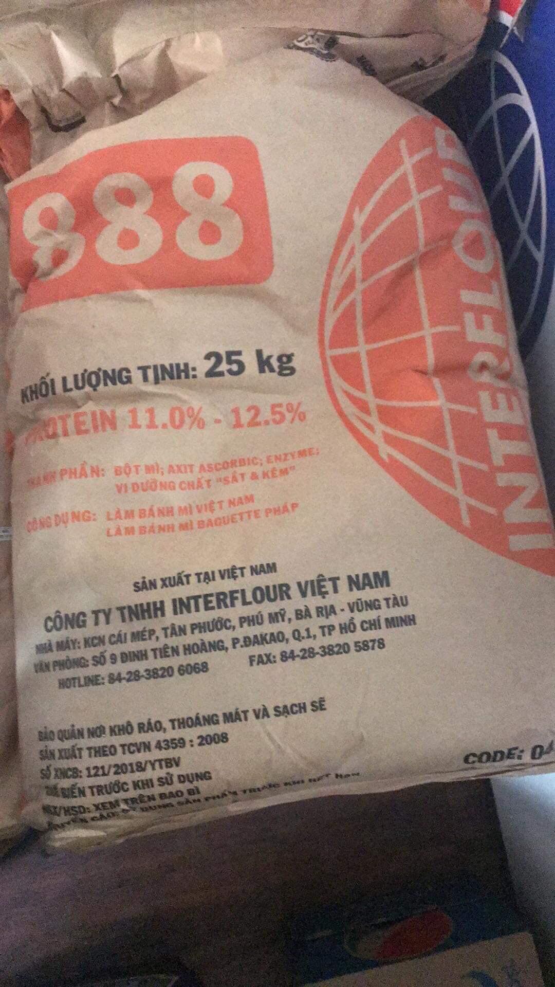  Bột mì CAO CẤP làm bánh BÔNG LAN - Interflour Đ.Ị.A C.Ầ.U 888 - (Lấy từ bao 25kg) 
