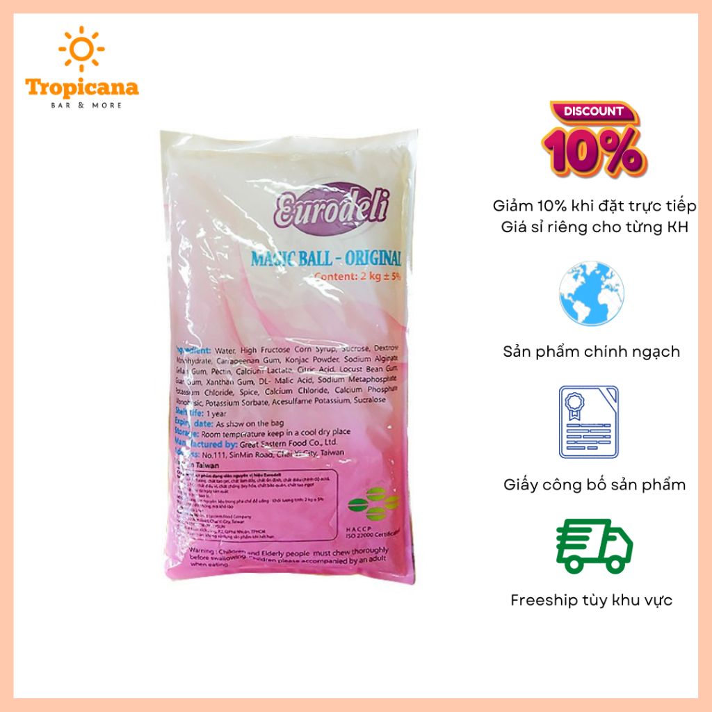  TRÂN CHÂU 3Q EURODELI NGUYÊN VỊ - Bịch 2kg 