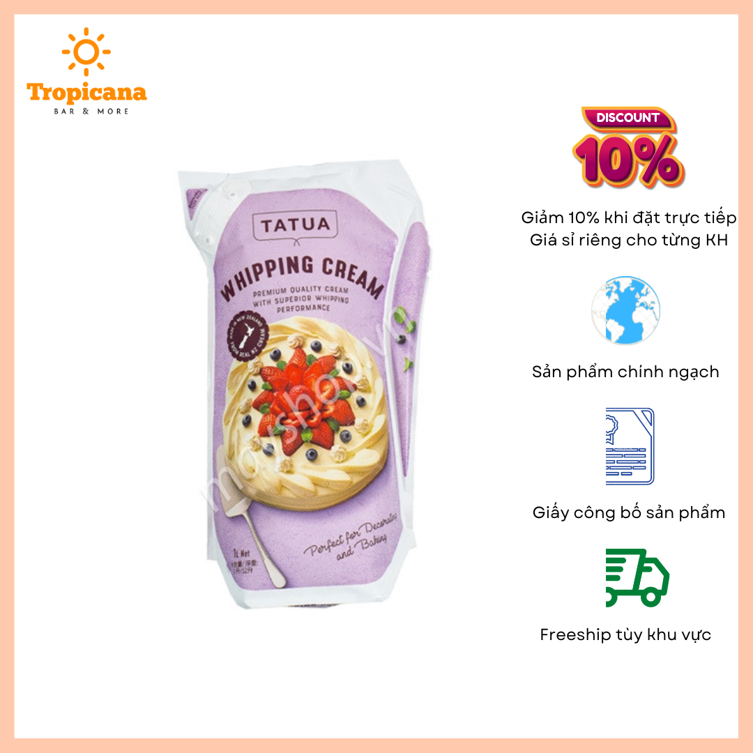  Kem Tươi Whipping Cream Tatua - Túi 1L 
