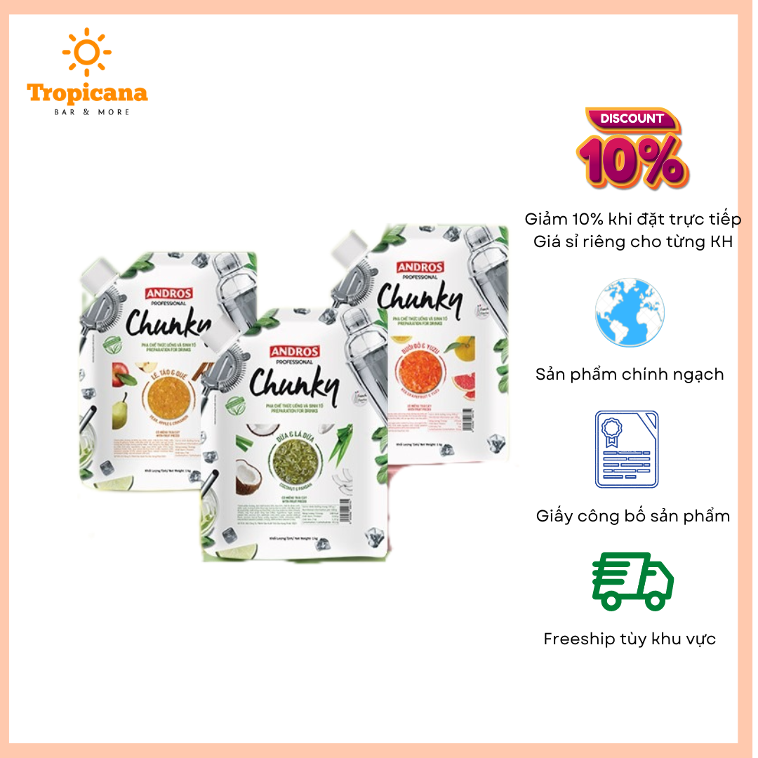  Mứt Trái Cây Chunky 18 Vị - Bịch 1Kg 