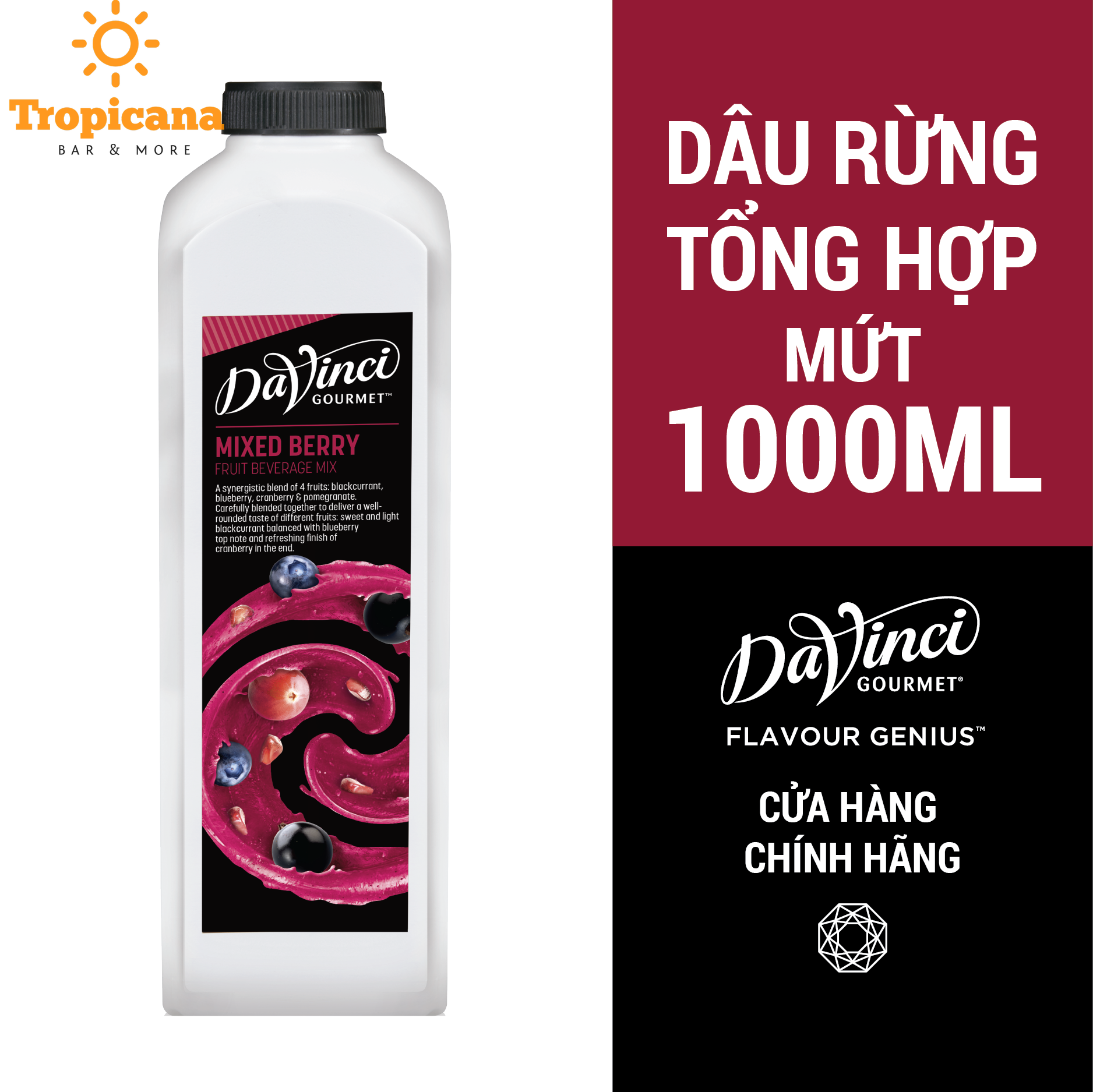  Mứt Davinci Gourmet Trái cây 5 vị - Chai 1L 