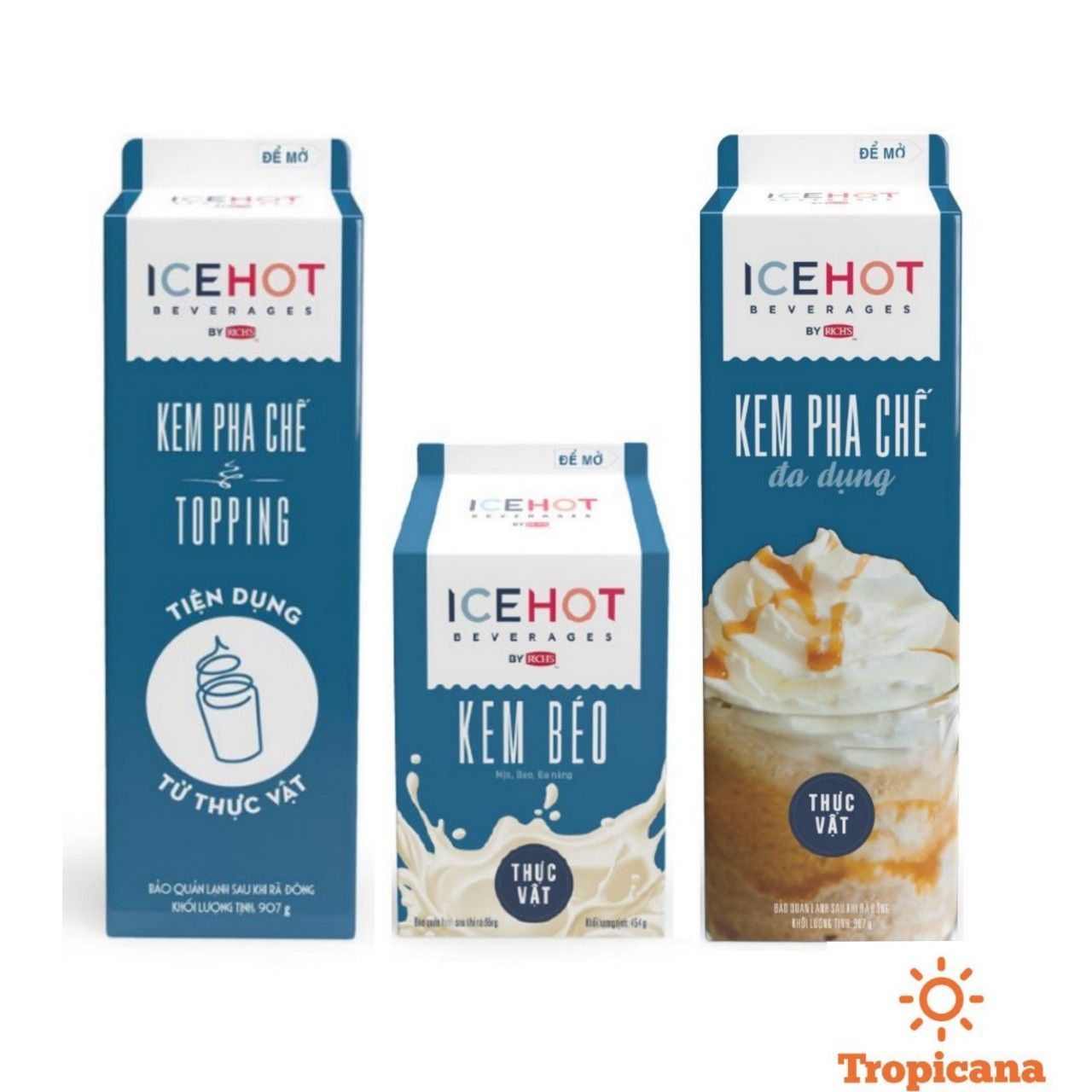  COMBO 6 hộp Kem béo thực vật Rich’s lùn 454g 