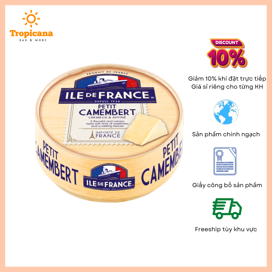  Phô mai Ile De France Petit Camembert - Hộp 125g 