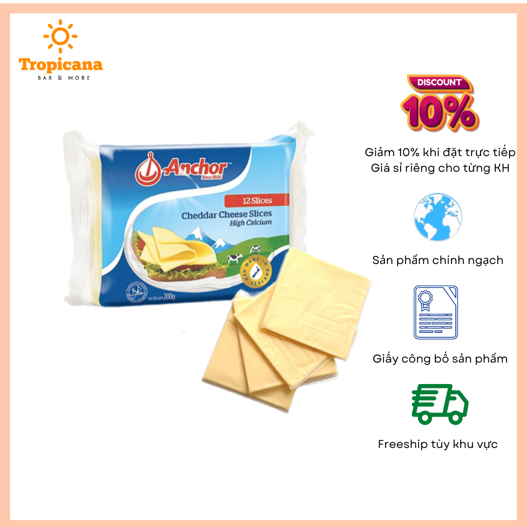  Phô mai lát Anchor vị tự nhiên - 200g 