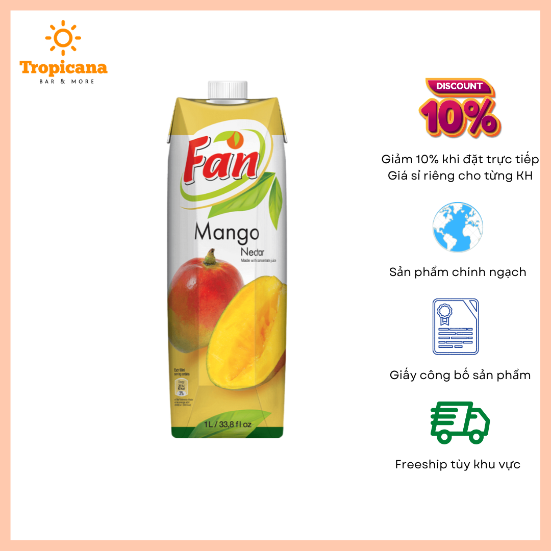  Nước ép trái cây Fan - Hộp 1L 