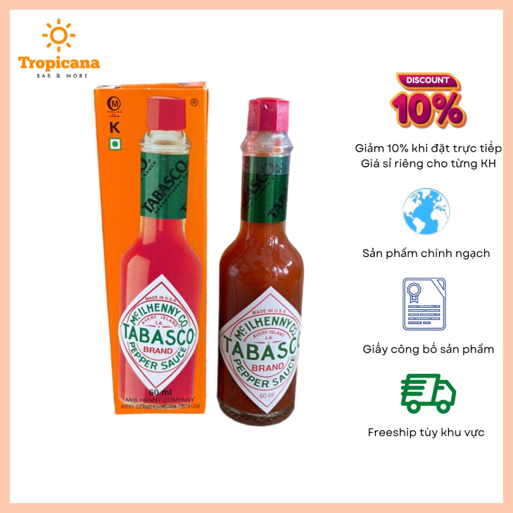  Sốt ớt đỏ hiệu Tabasco - Chai 60ml/150ml/350ml 