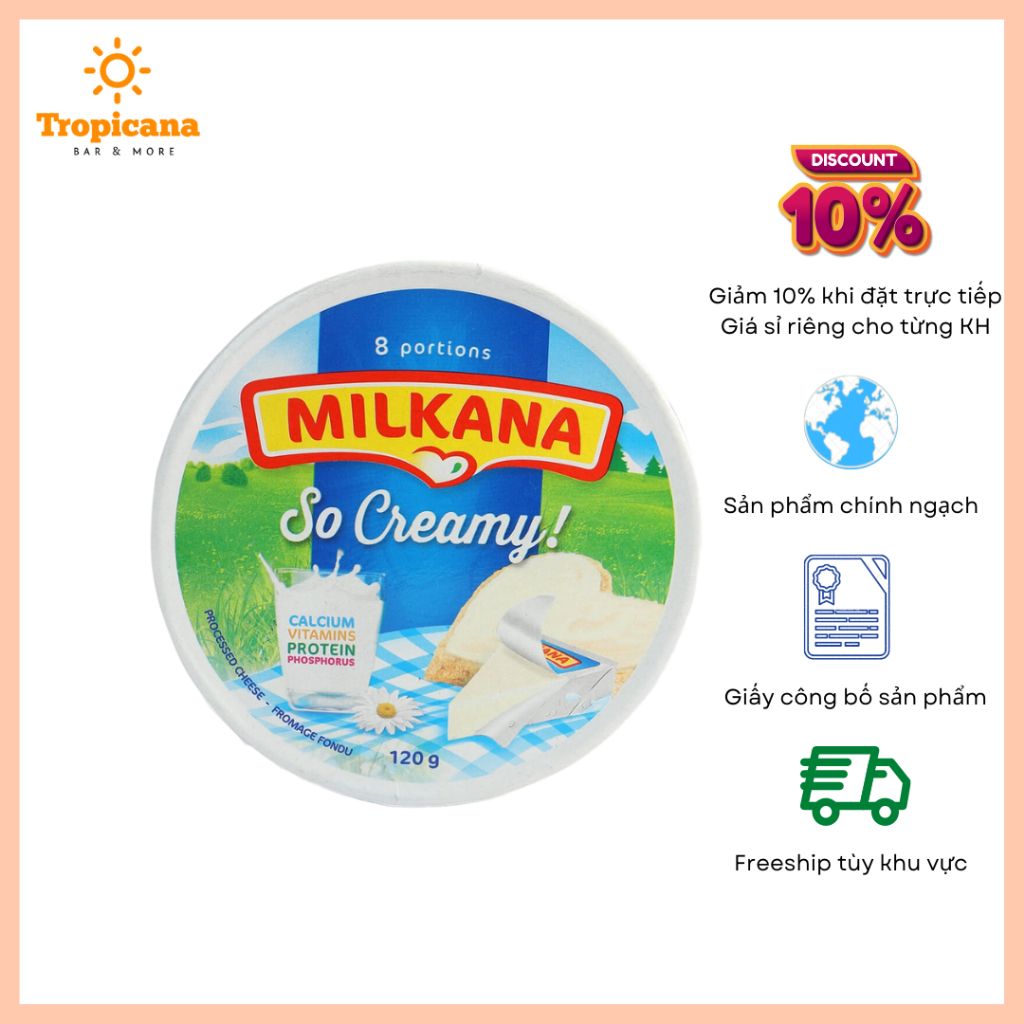  Phô mai đã chế biến Milkana 120g 
