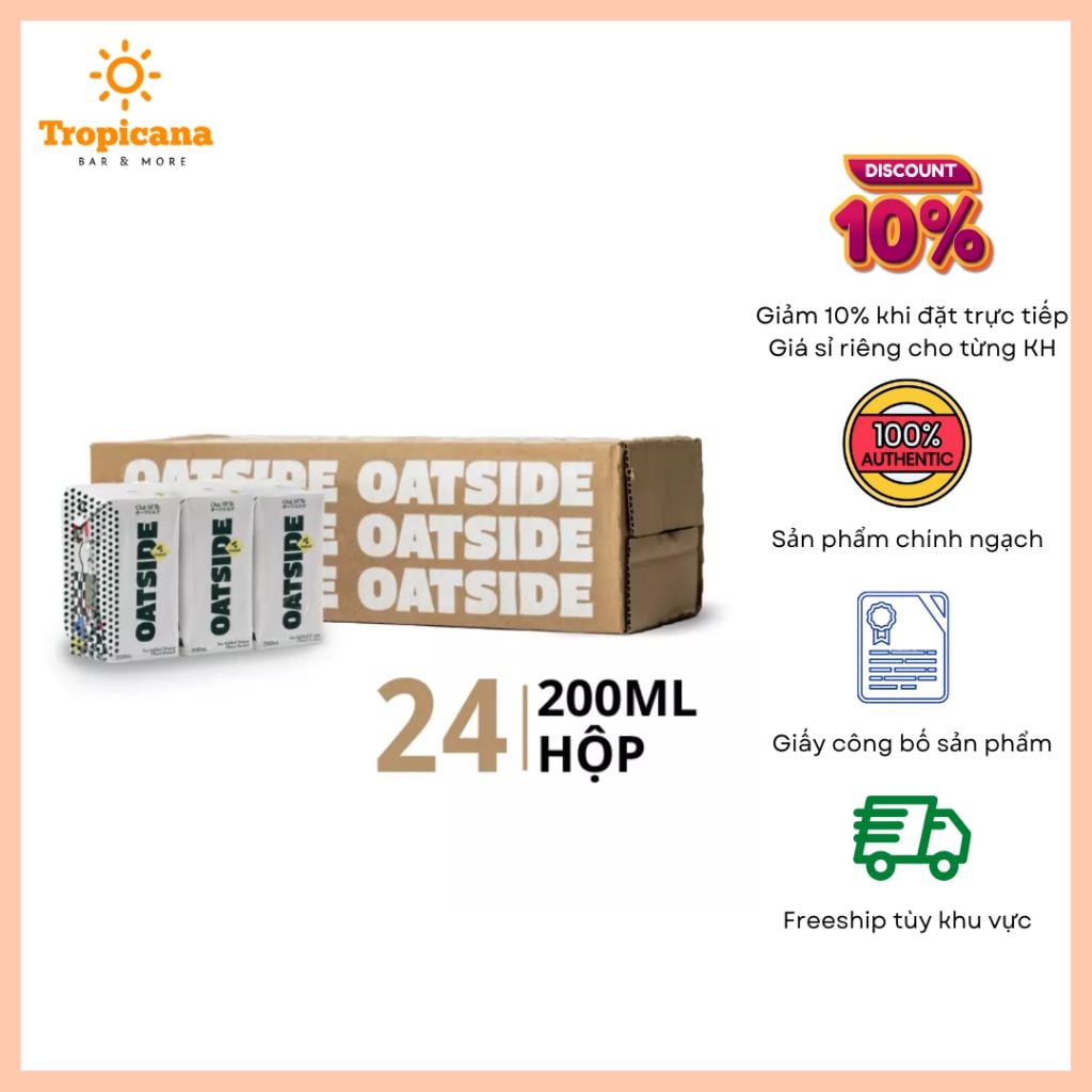  Sữa Yến Mạch OATSIDE Barista Oat Milk - Thùng 24 hộp 200ml 