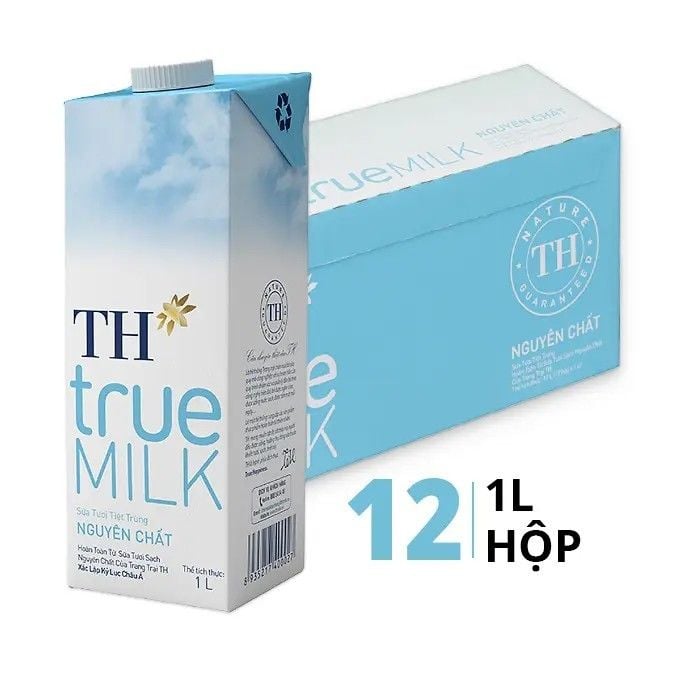  SET 6 & 12 hộp sữa Tươi Tiệt Trùng TH true MILK Nguyên chất & Ít đường 