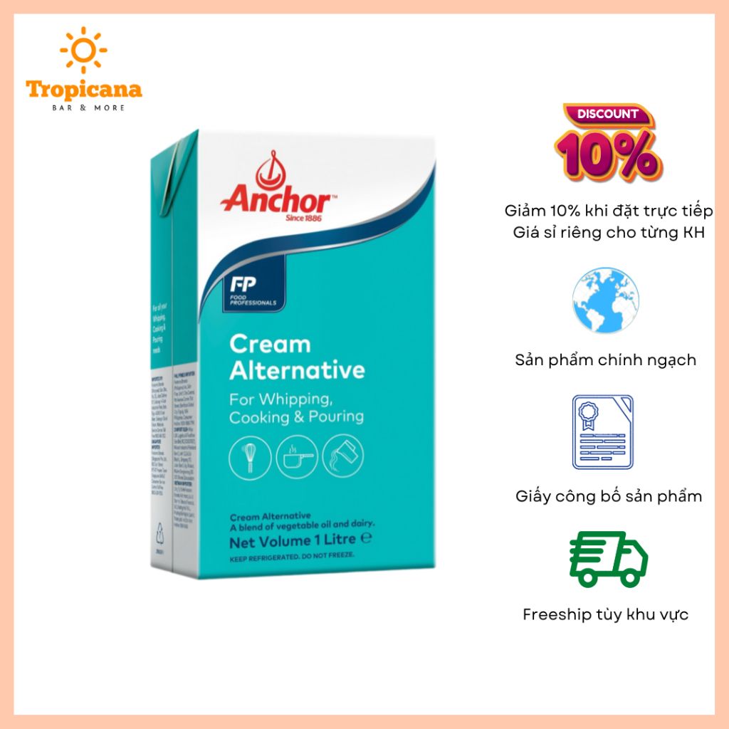  Kem sữa tươi đa dụng Anchor (Cream Alternative) - Hộp 1L 