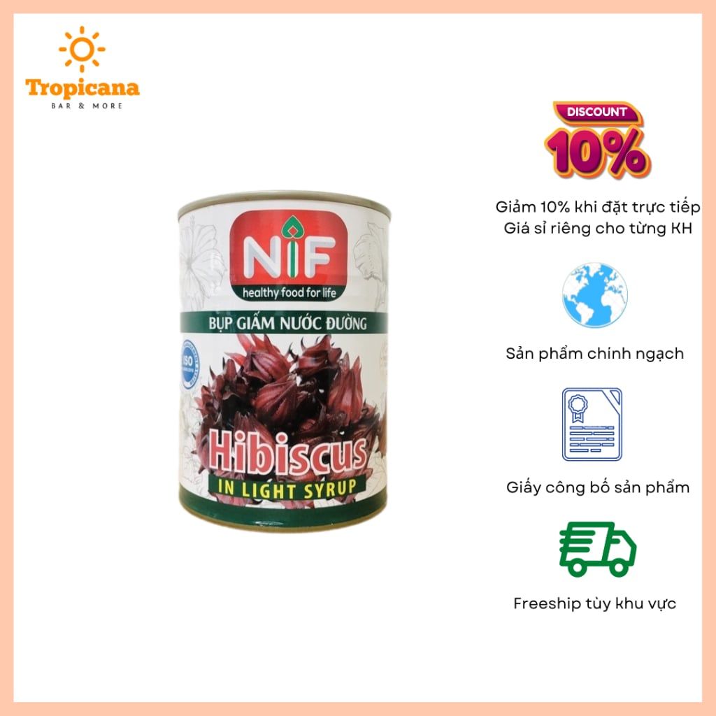  Hoa Hibiscus (Atiso đỏ) NIF - Lon 560gr 