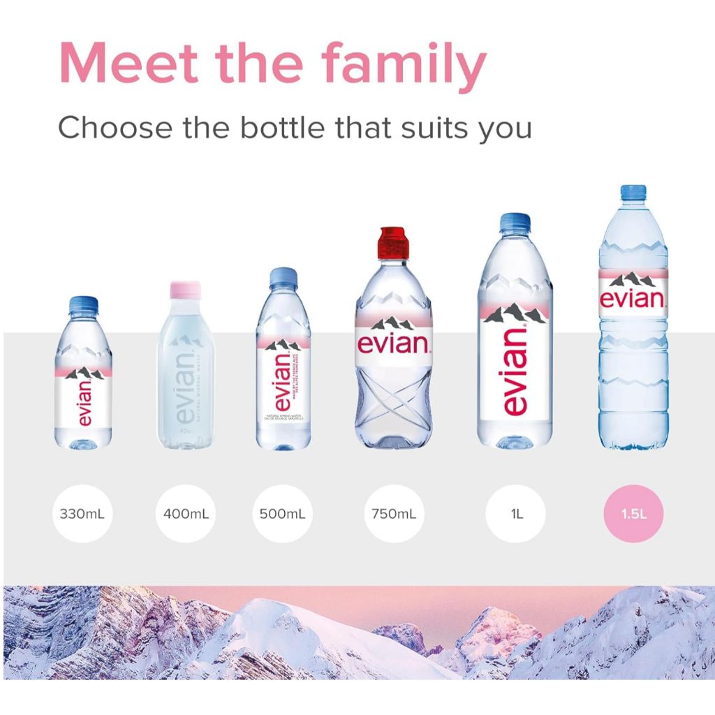  THÙNG Nước khoáng Pháp Evian các loại - Chai PET 1L 