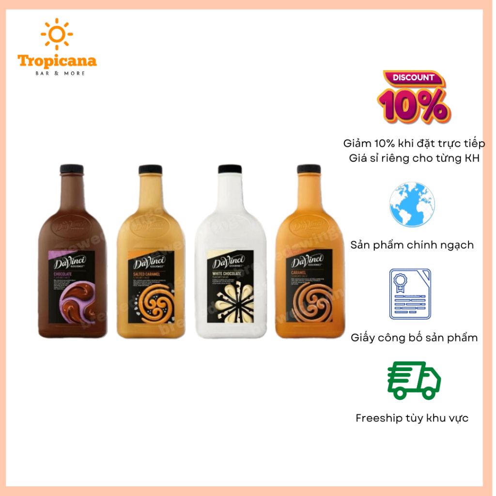  Sốt Sauce Davinci Gourmet đủ vị - Chai 2L 