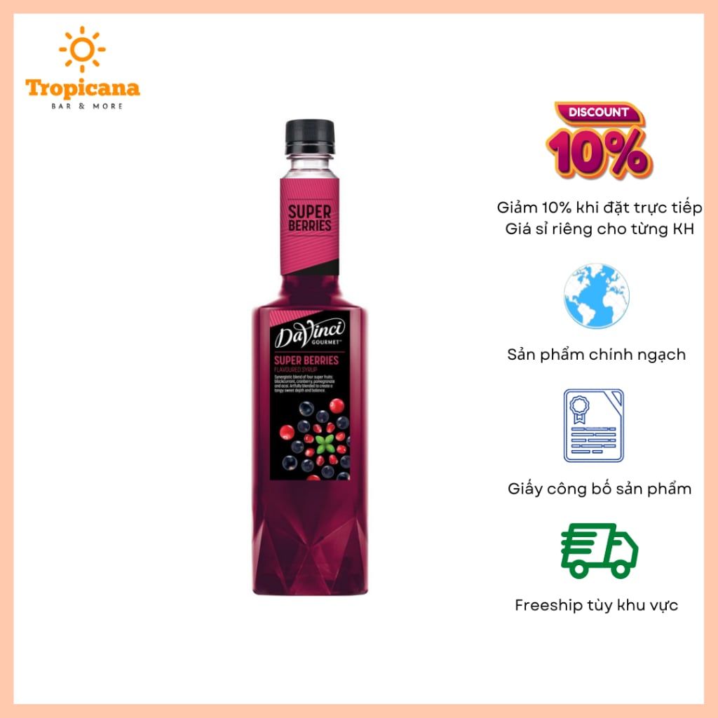  Syrup Davinci Lựu (Grenadine Pomergranate Syrup) - Chai 750ml 