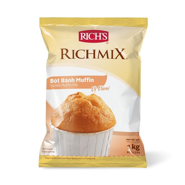  Bột Bánh Muffin Richmix Vị Vanilla Túi 1Kg 