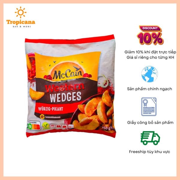  Khoai Tây Đông Lạnh Cắt Múi Western Wedges McCain -Túi 750g 