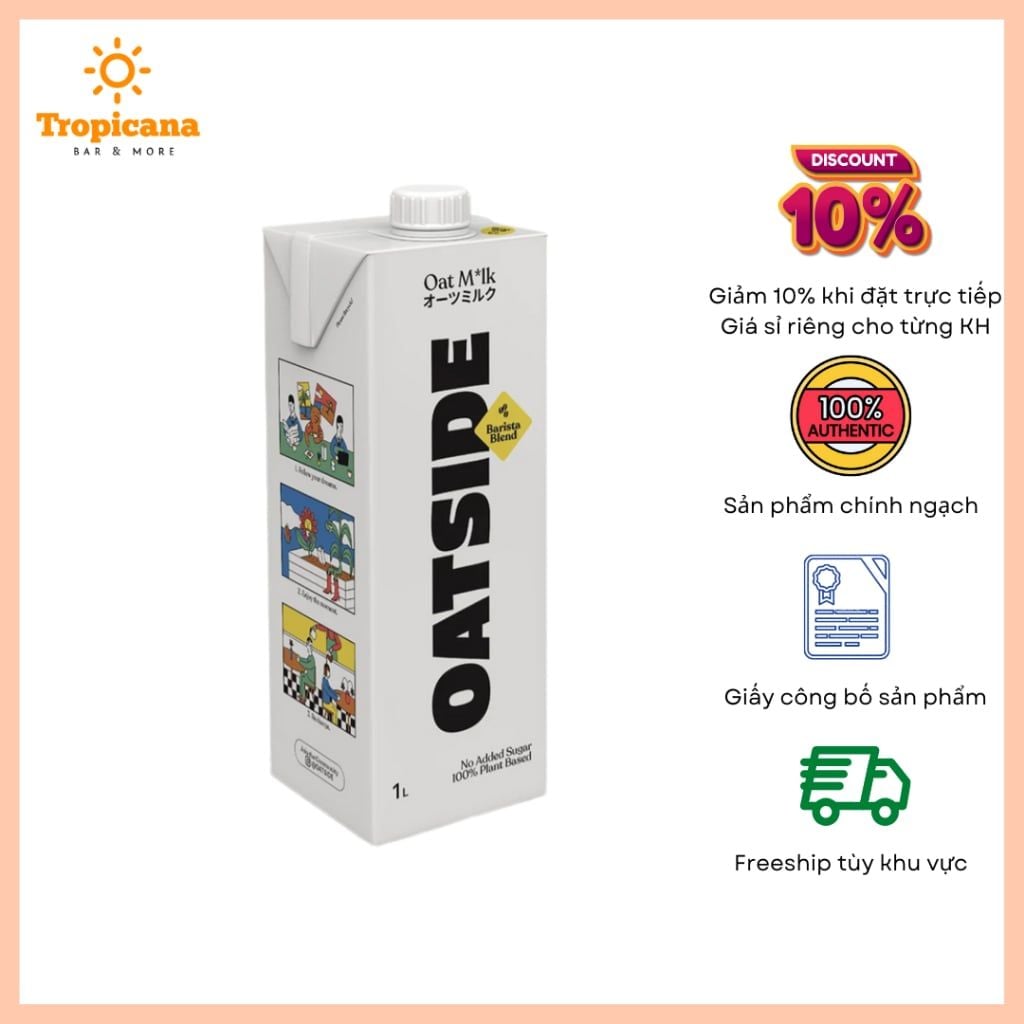  Sữa Yến Mạch OATSIDE Barista Oat Milk - Hộp 1L 