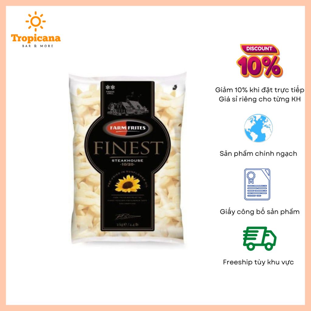  Khoai Tây Farm Frites - Steakhouse Finest - Gói 2Kg 