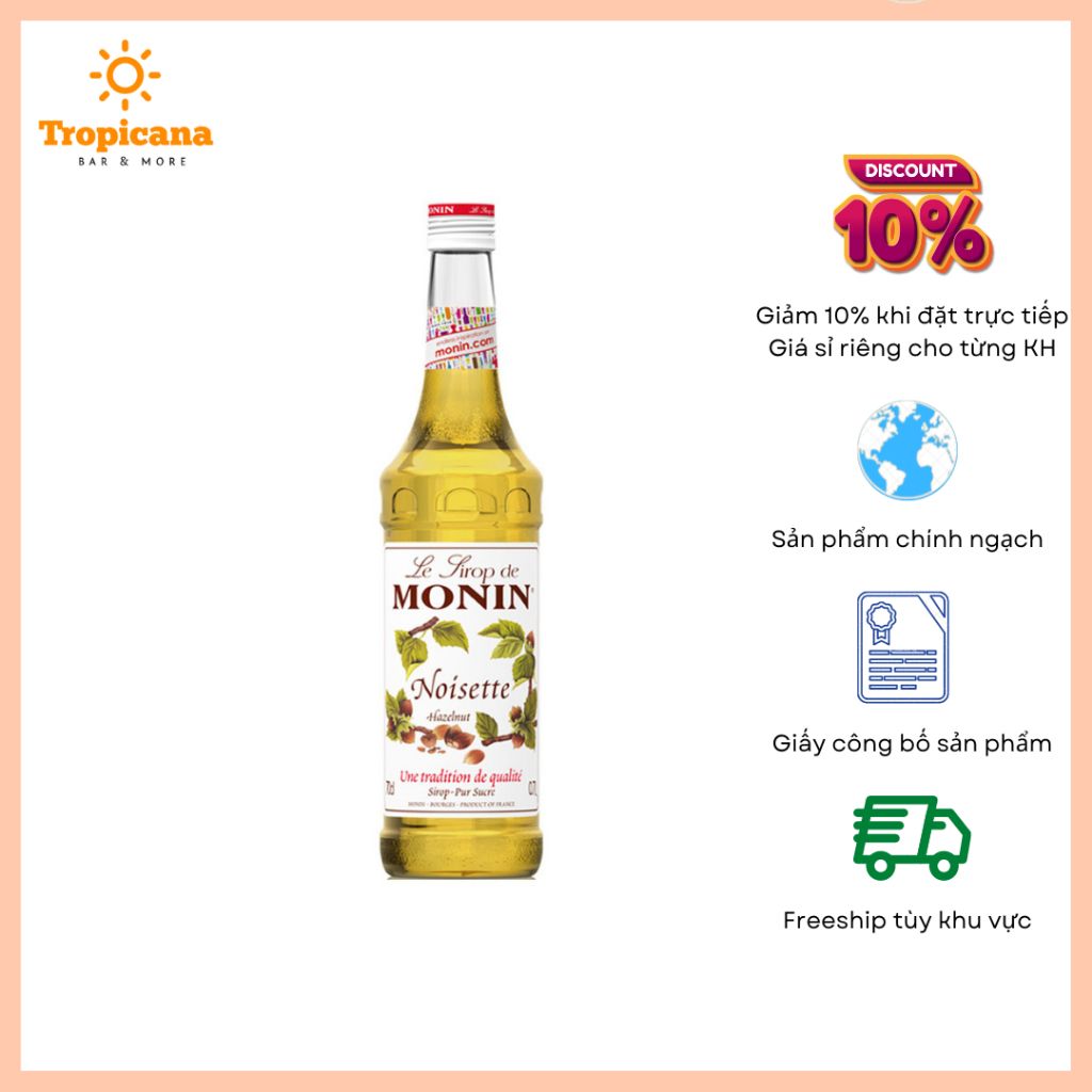  Siro Hạt dẻ / Hạt phỉ / Hazelnut Syrup - Monin (700ml) 