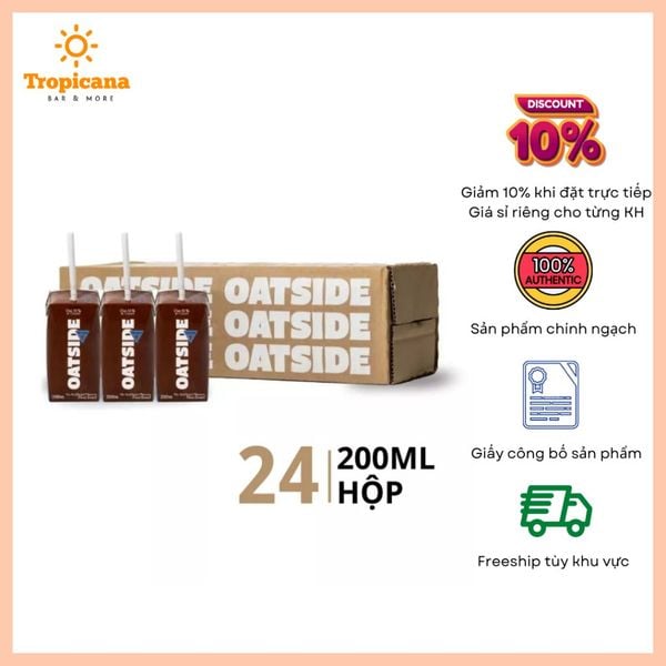  Sữa Yến Mạch OATSIDE Chocolate Oat Milk - Thùng 24 hộp 200ml 