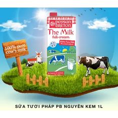  Sữa Tươi pháp Paysan Breton nguyên kem/ ít béo - Hộp 1L 