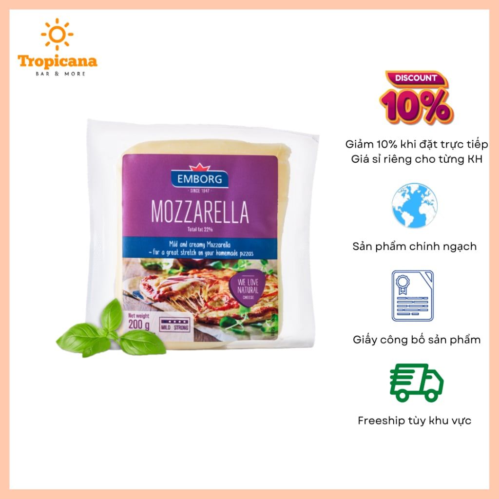 Phô mai Mozzarella Emborg - 200gr 