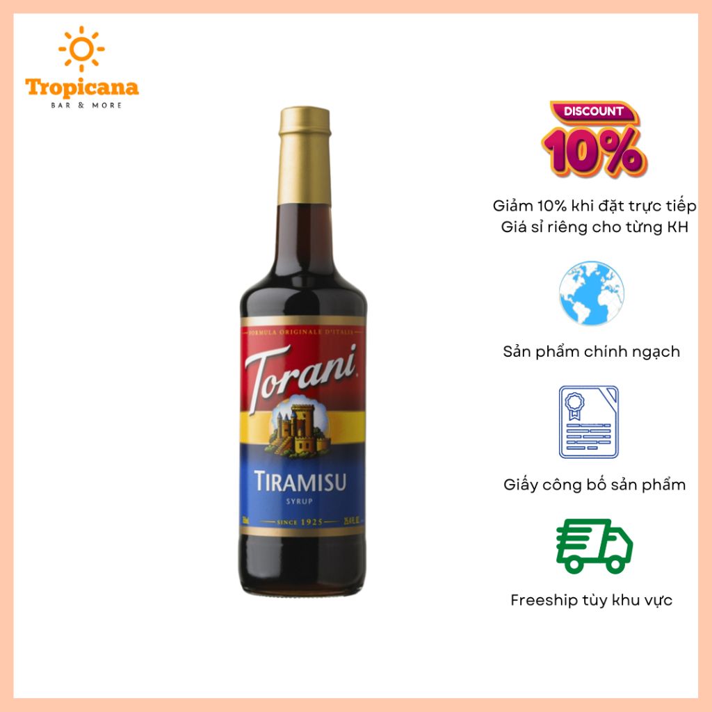  Siro Tiramisu Torani - Chai 750ml 