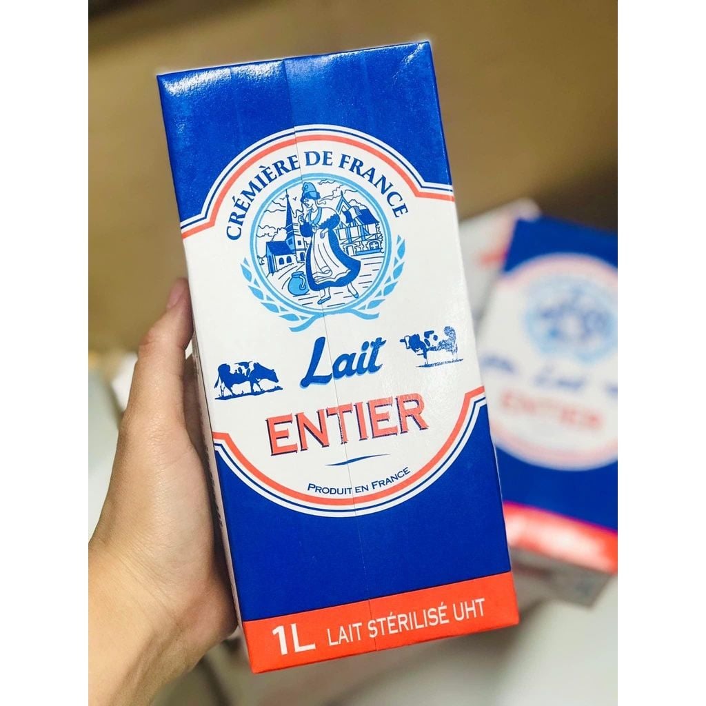  Sữa tươi Pháp Full Cream Cremiere De France - Hộp 1L 