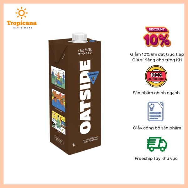  Sữa Yến Mạch OATSIDE Chocolate Oat Milk - Hộp 1L 