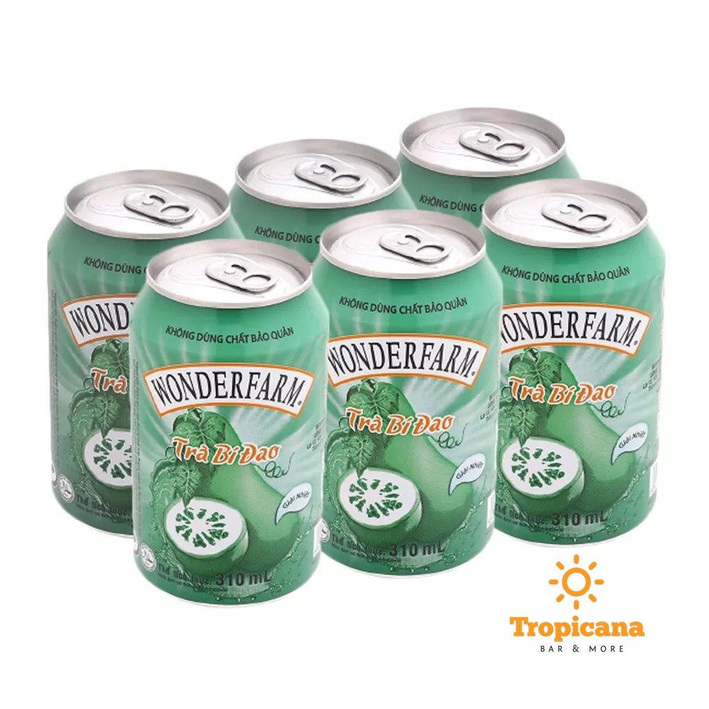  Trà bí đao Wonderfarm ít đường - Lon 310ml 