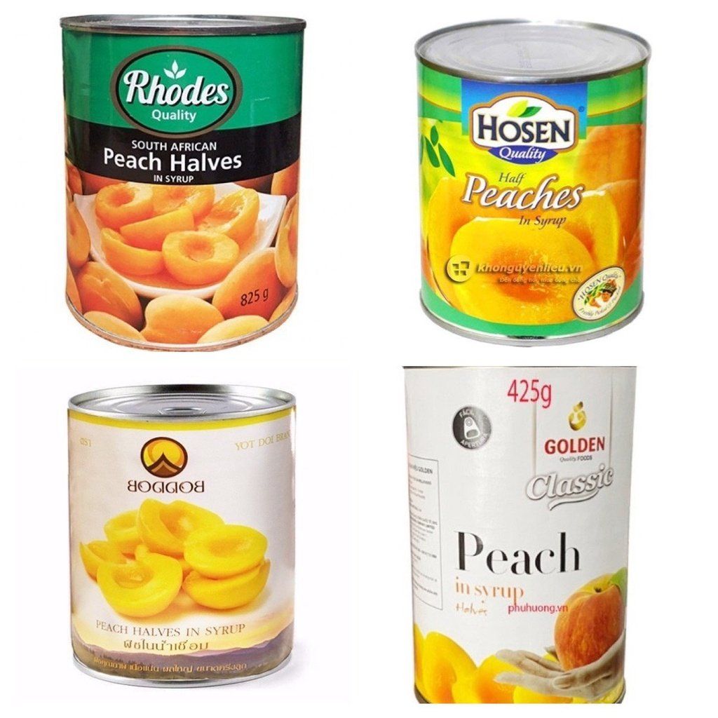  Đào Ngâm Đóng Lon Nhiều Hãng 