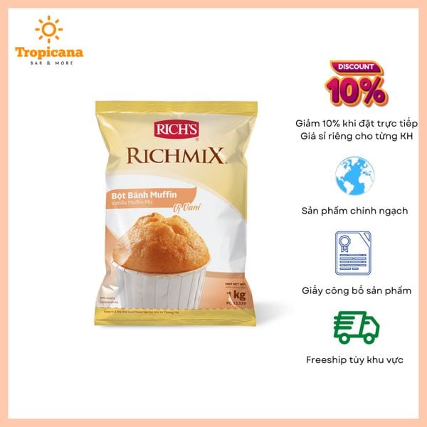  Bột Bánh Muffin Richmix Vị Vanilla Túi 1Kg 