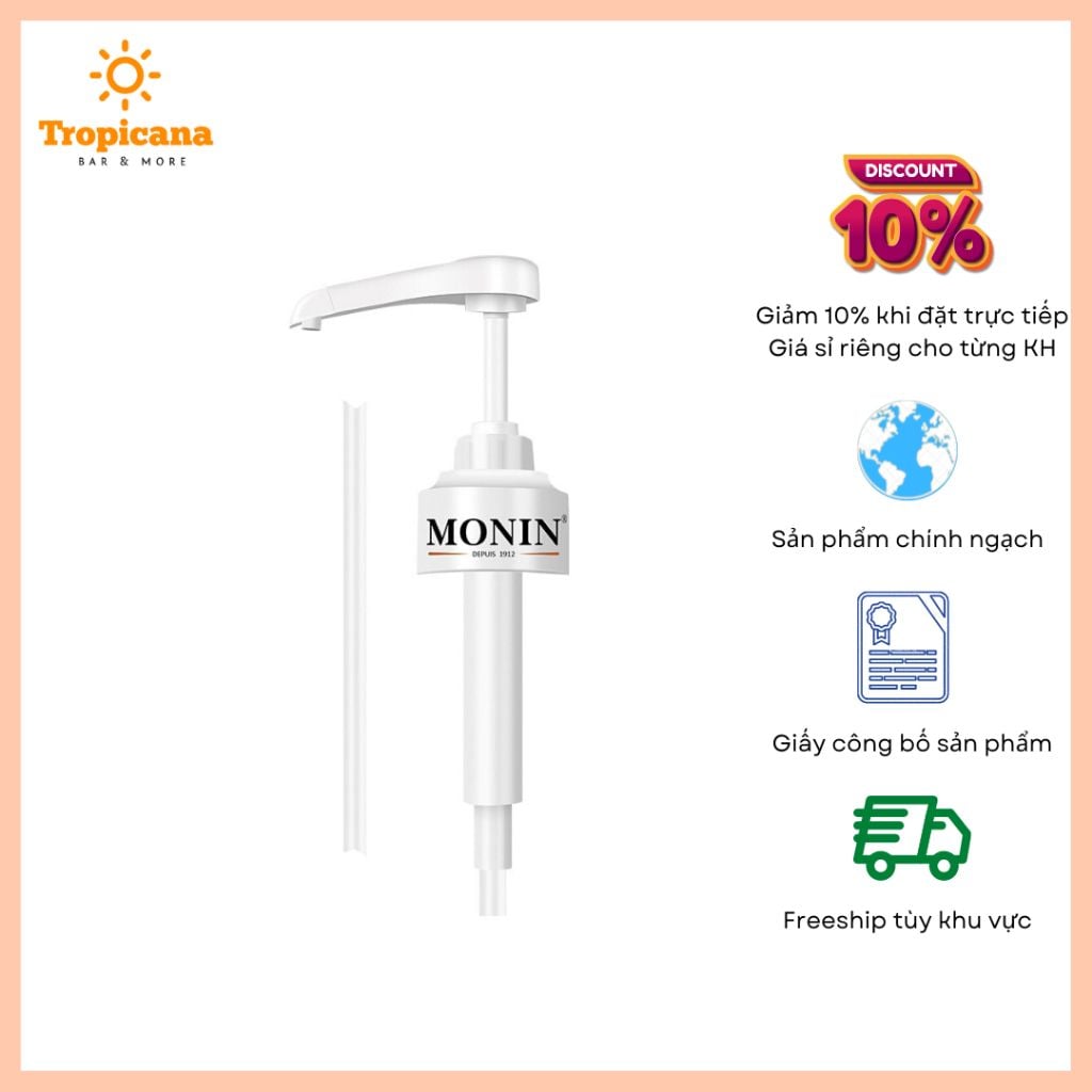  Vòi Bơm Monin Syrup 70cl & 1L bottle 5ml 