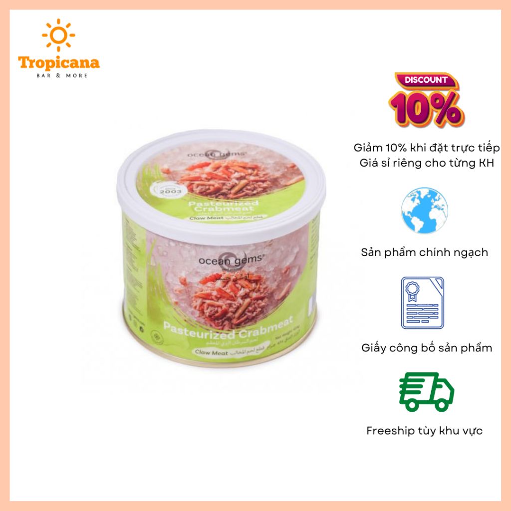  Thịt Thân/Càng Ghẹ Ocean Gems Đóng - Hộp 454gr 