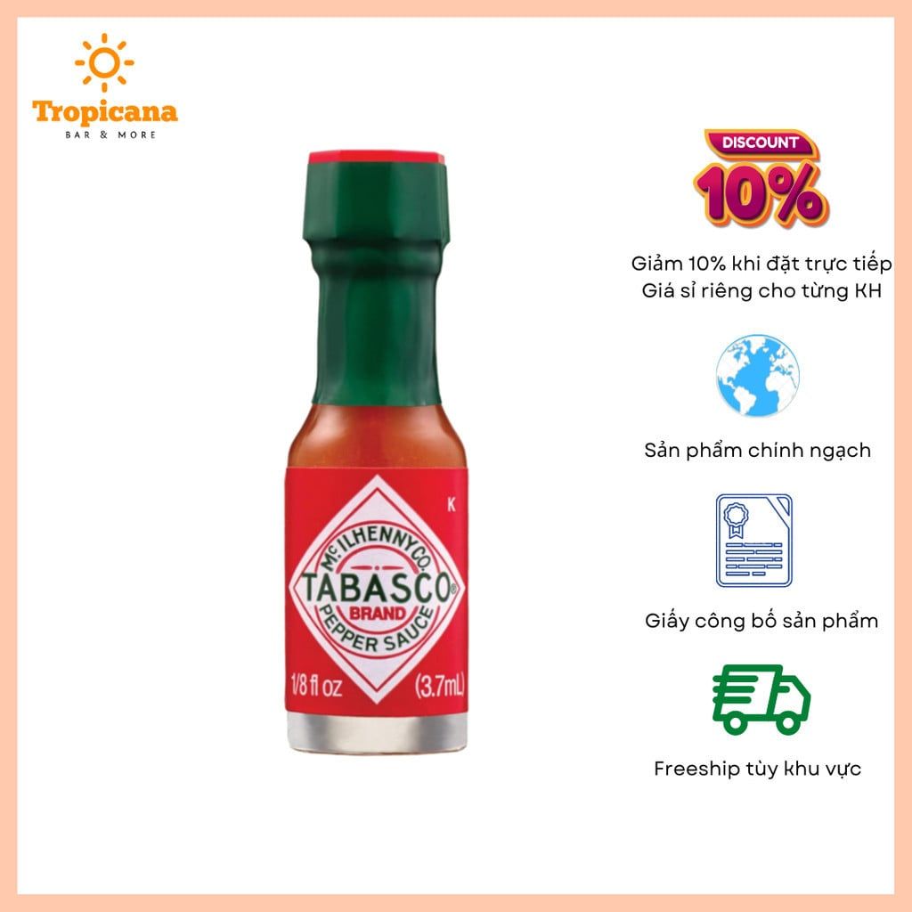  Sốt ớt đỏ hiệu Tabasco - Hũ 3.7ml 