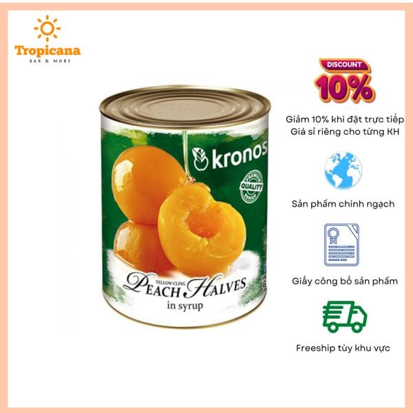  Đào ngâm Kronos - Lon 825g 