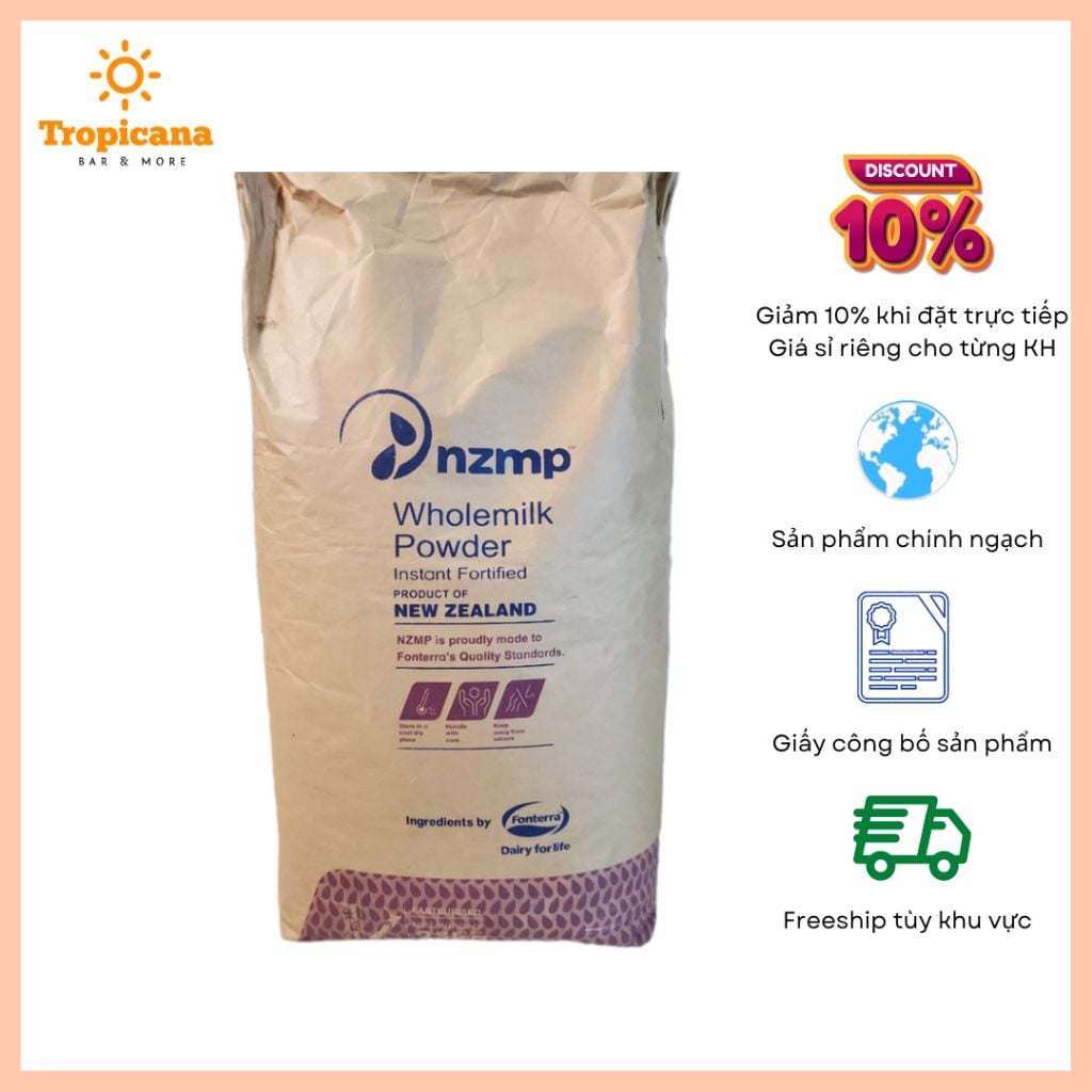  Sữa Bột Nguyên Kem WholeMilk Powder New Zealand NZMP - Bao 25kg 