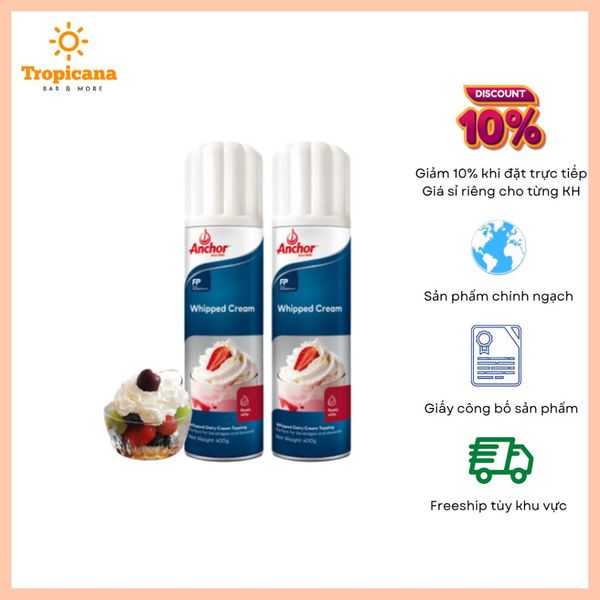  Kem sữa tươi Anchor dang xịt - Chai 400gr 