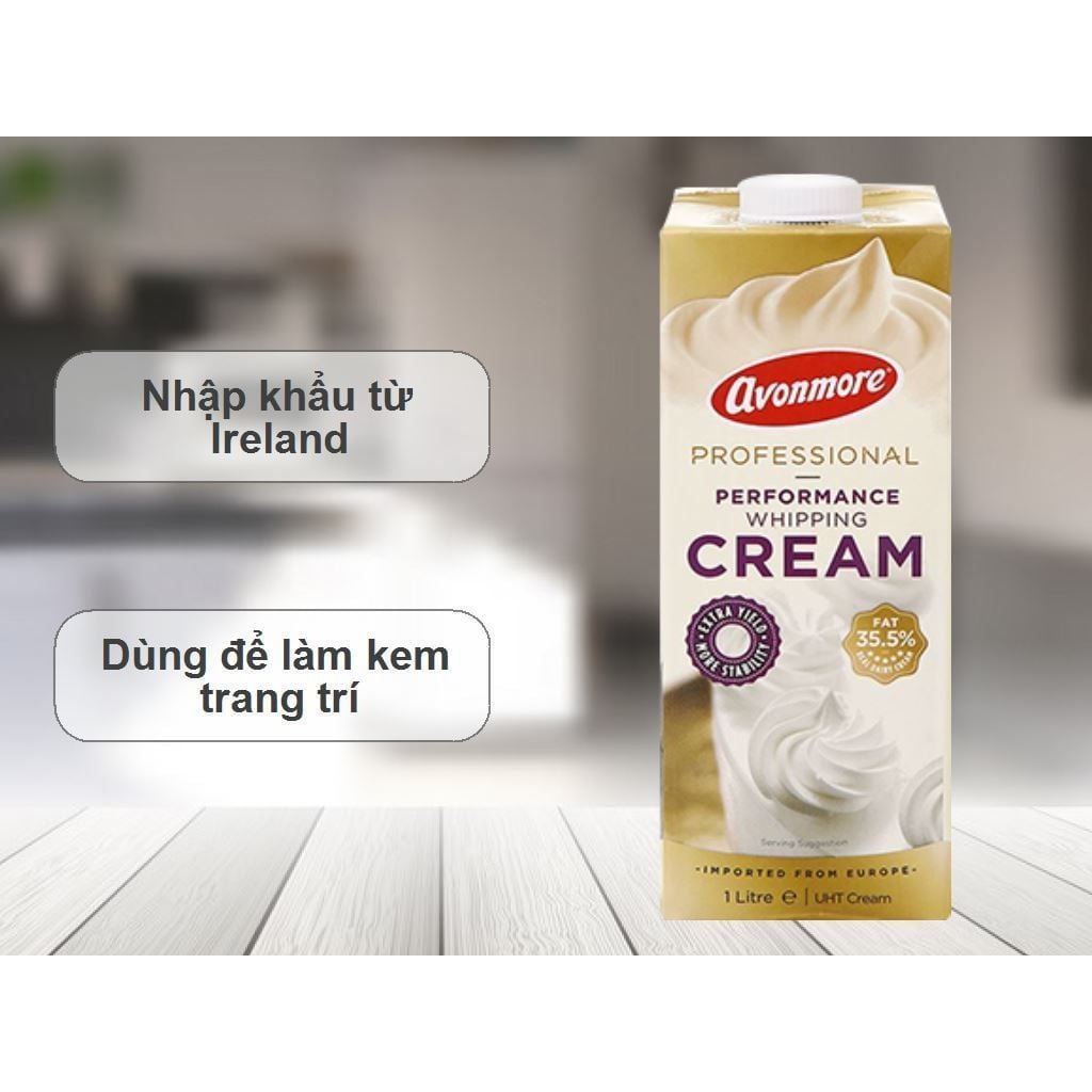  Whipping Kem Đánh Bông Professional Avonmore - Hộp 1L 
