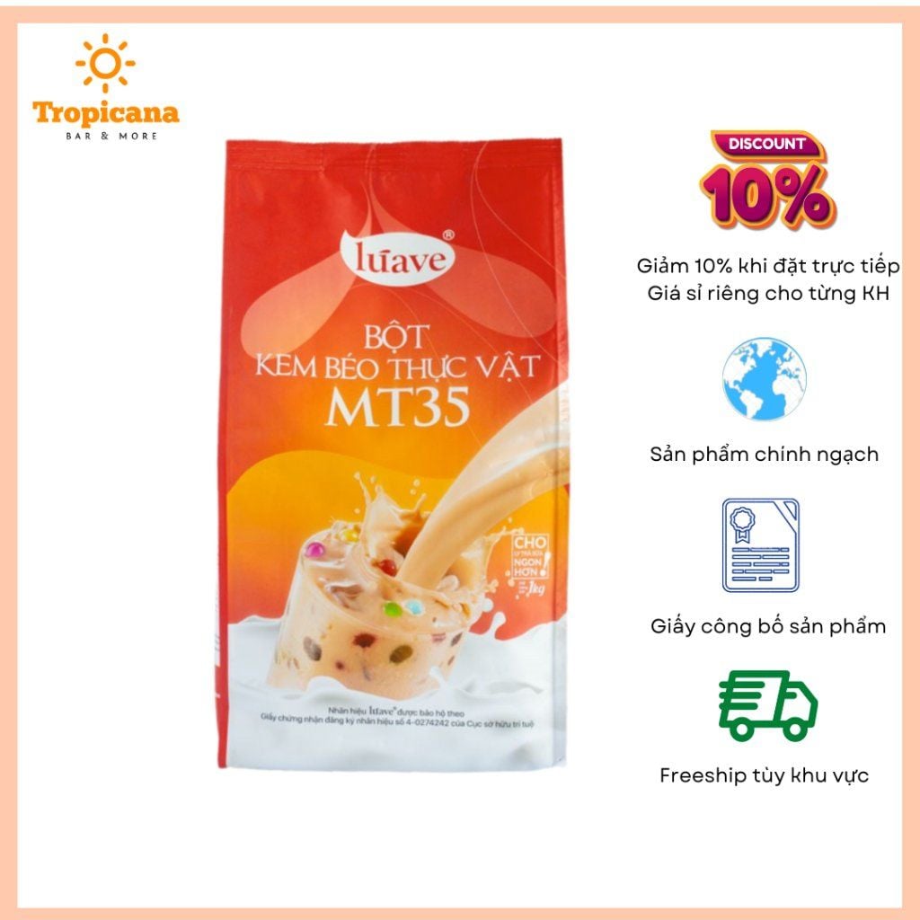  Bột Kem Béo Thực Vật MT35 Luave - Gói 1kg 