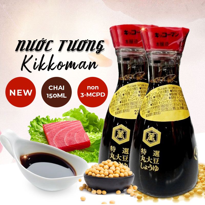  Nước Tương KIKKOMAN hương vị truyền thống Nhật Bản - Chai thủy tinh 150ML 