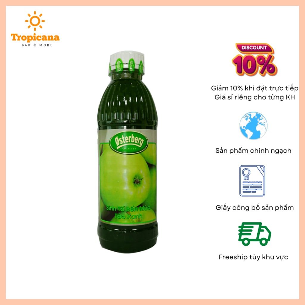  Sinh tố Osterberg Táo Xanh – Chai 1L 