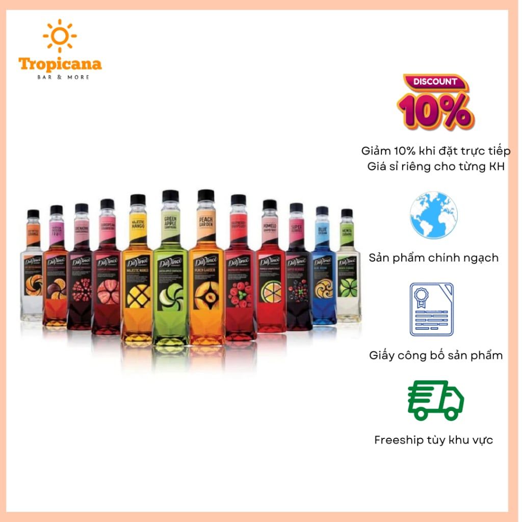  SET 6 Syrup Davinci Gourmet đủ mùi - Chai 750ml 