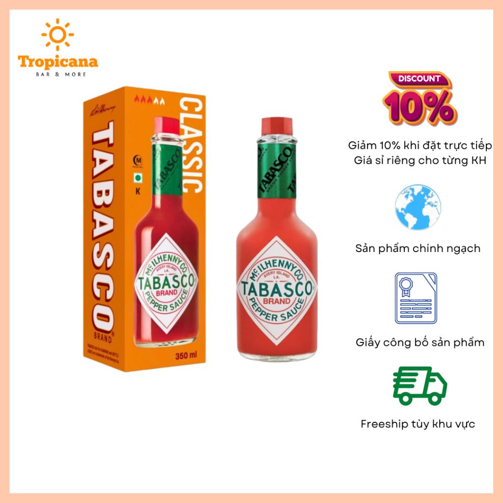  Sốt ớt đỏ hiệu Tabasco - Chai 60ml/150ml/350ml 