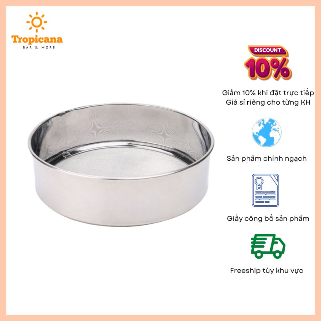  Rây bột tròn Inox 15cm 