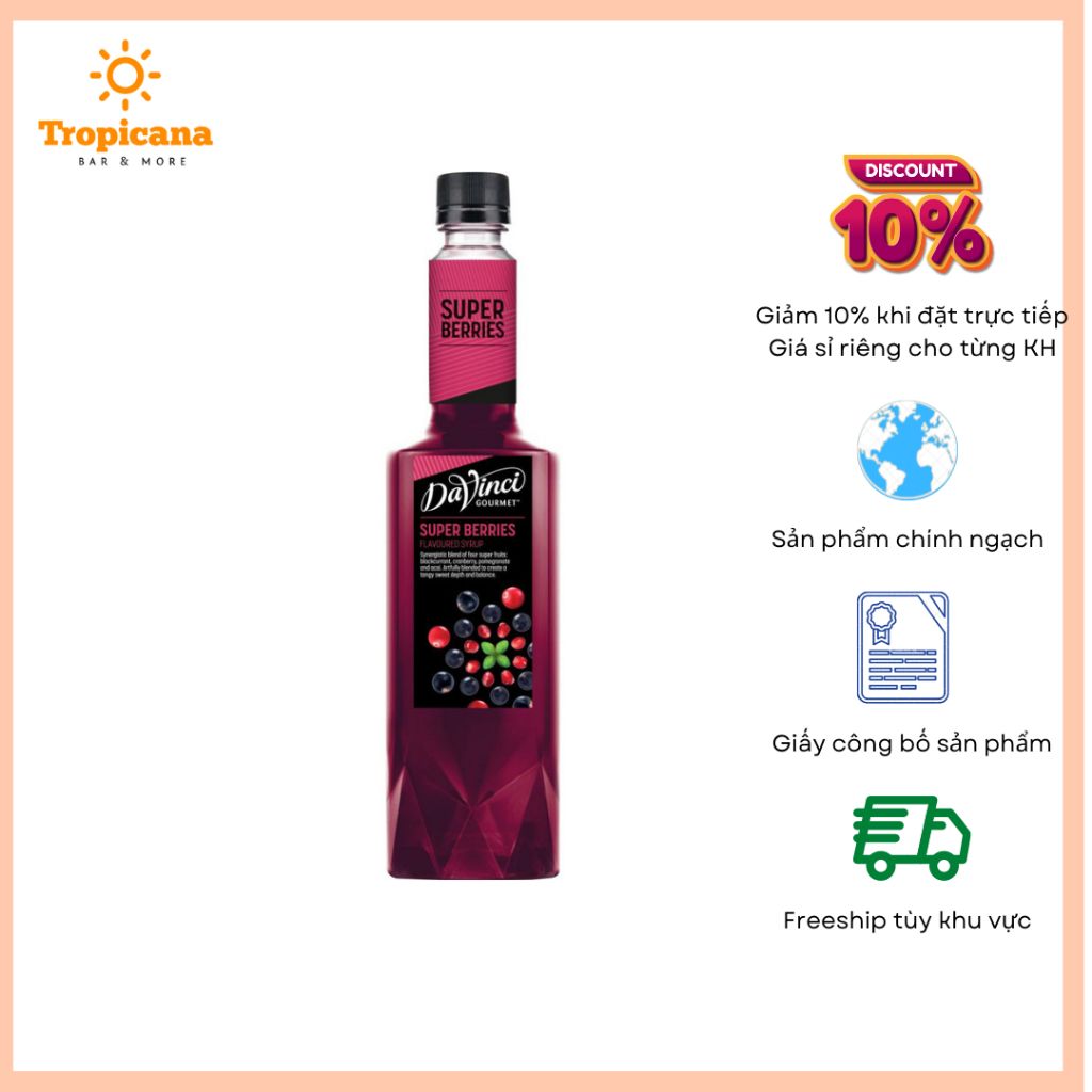  Syrup Davinci Dâu Rừng (Berries) - Chai 750ml 
