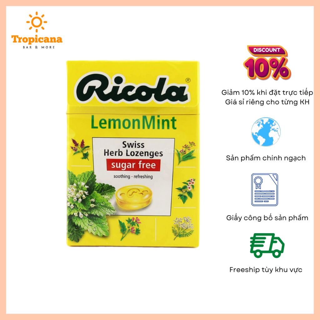  Kẹo thảo mộc Ricola - Hộp 40gr & Túi 17.5gr 