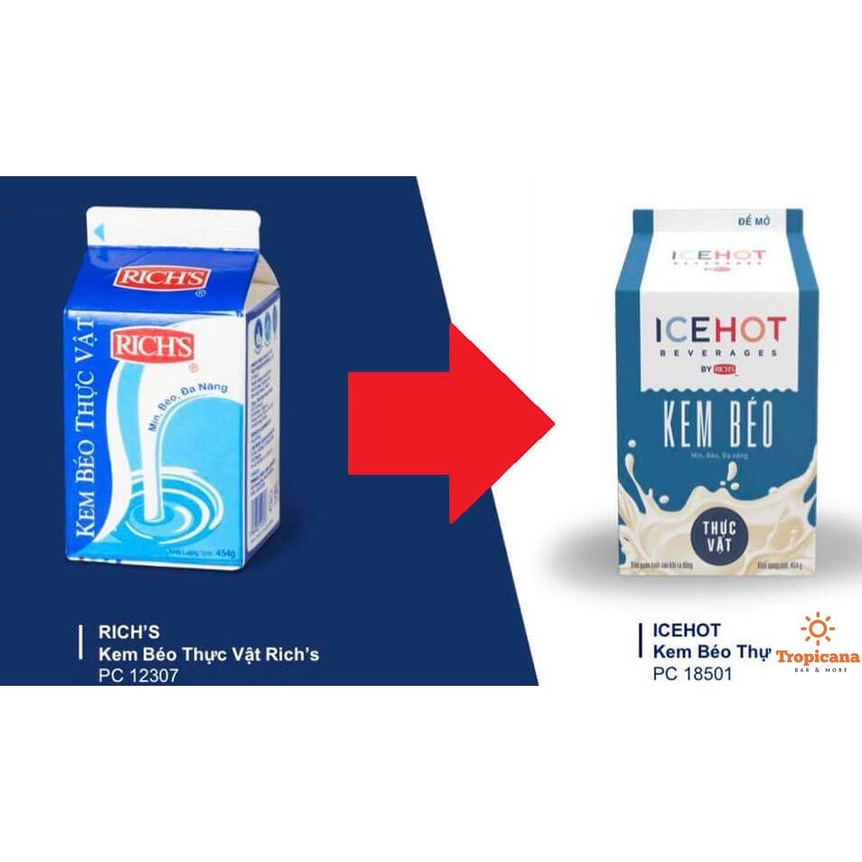  THÙNG Kem béo thực vật Rich’s lùn 454g - 24 Hộp 