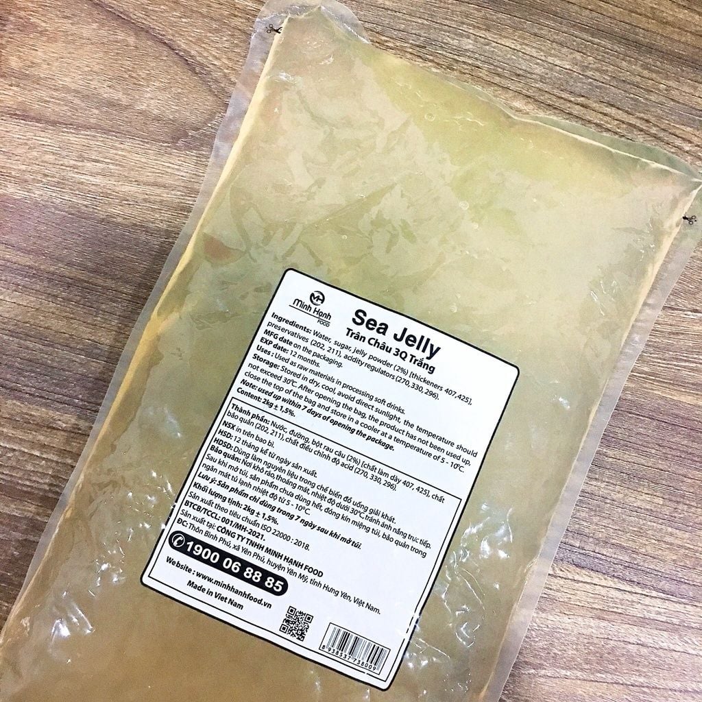  SET 5 gói Trân Châu 3Q Jelly Sea Đen & Trắng - Gói 2Kg 