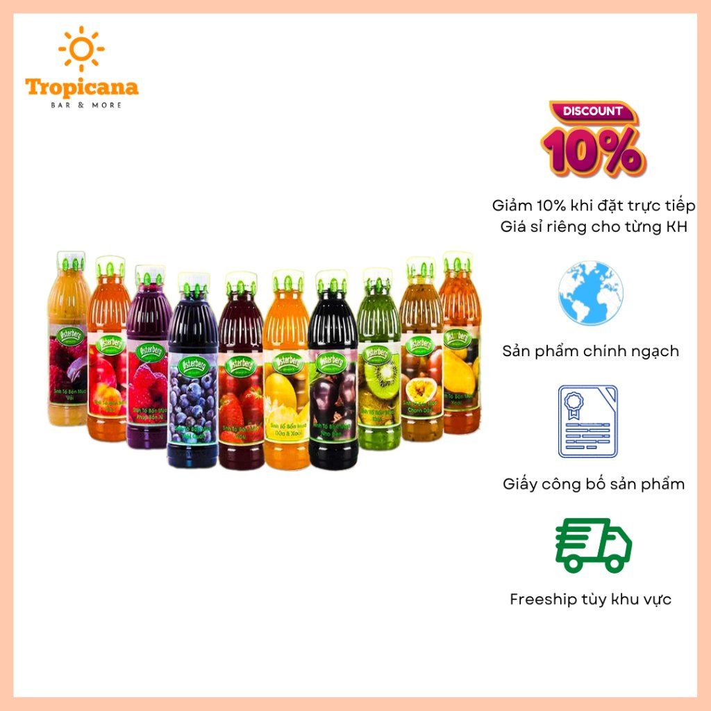  Sinh tố Osterberg đủ mùi (Mix vị) – chai 1L 